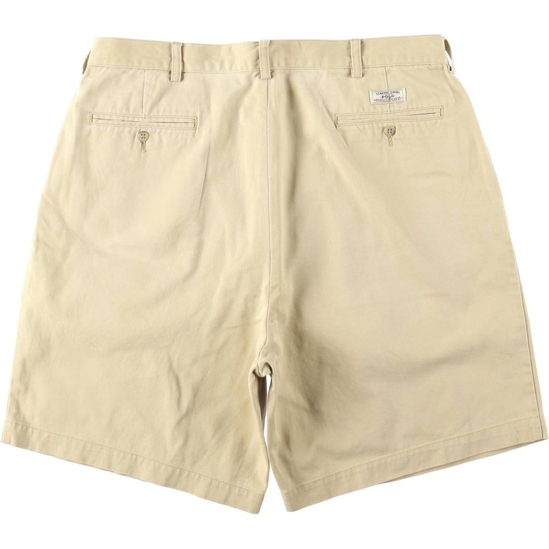 Ralph Lauren POLO by Ralph Lauren TYLER SHORT Two-Pleat Chino Shorts, Men's Size W38 (approx.) cotton yellow type Vintage Second Hand