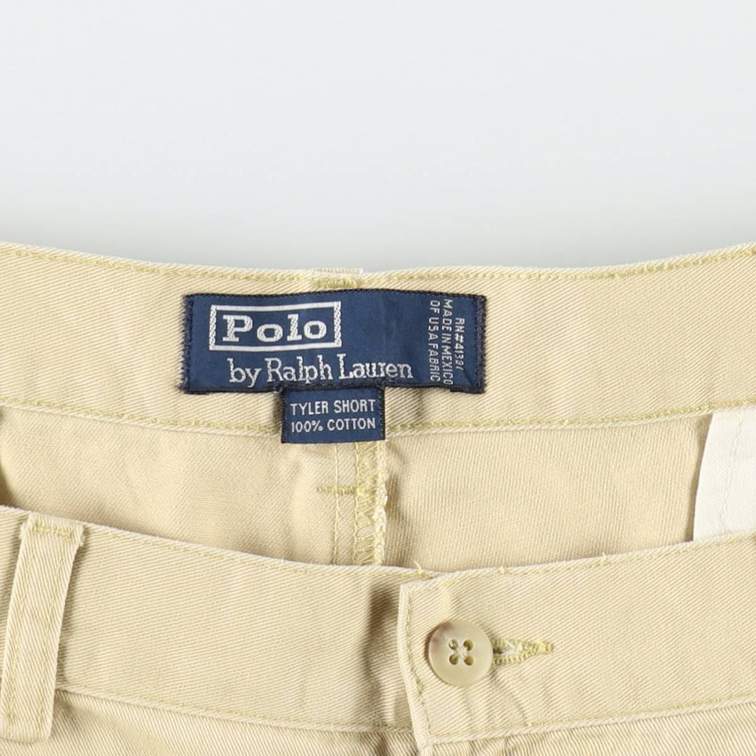 Ralph Lauren POLO by Ralph Lauren TYLER SHORT Two-Pleat Chino Shorts, Men's Size W38 (approx.) cotton yellow type Vintage Second Hand