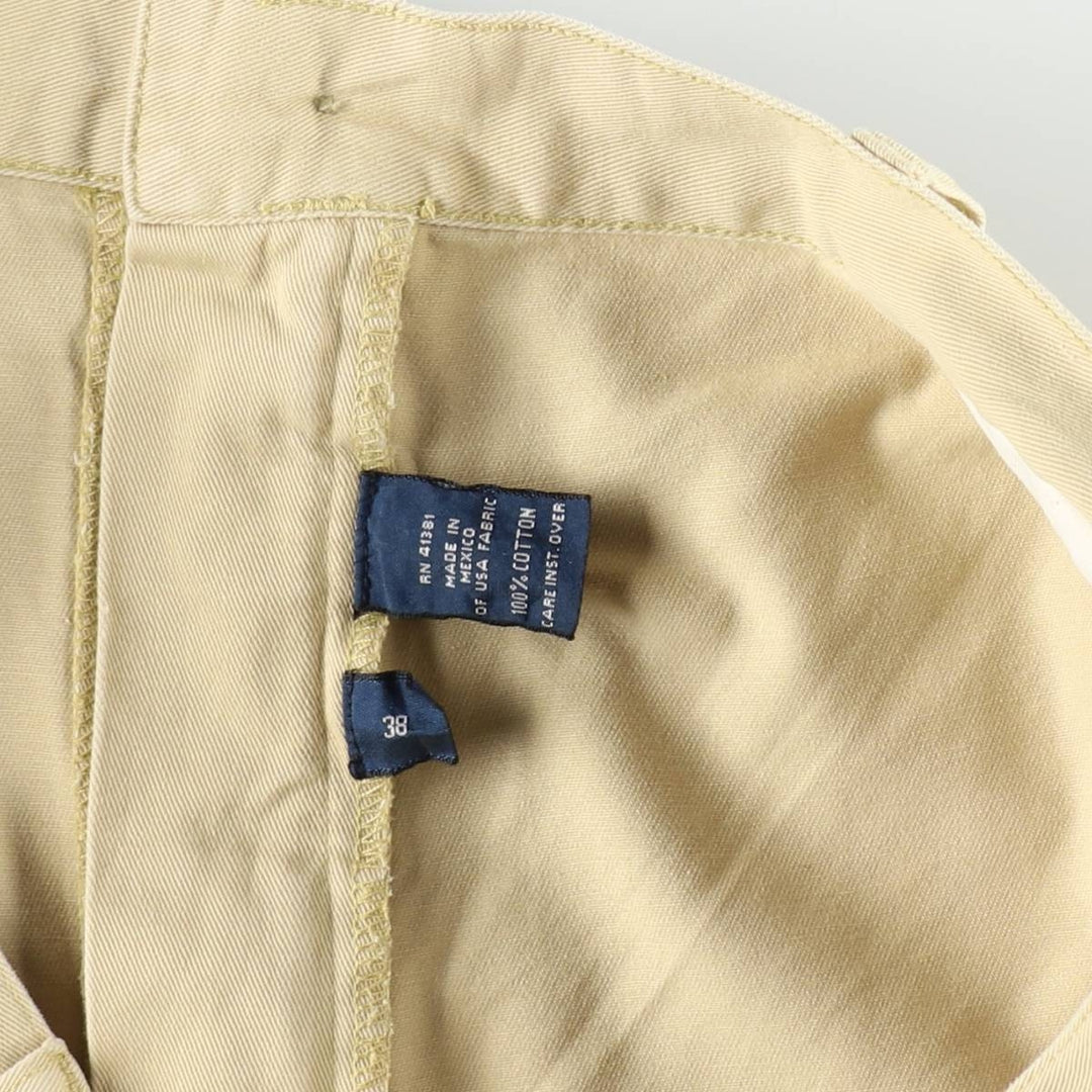 Ralph Lauren POLO by Ralph Lauren TYLER SHORT Two-Pleat Chino Shorts, Men's Size W38 (approx.) cotton yellow type Vintage Second Hand