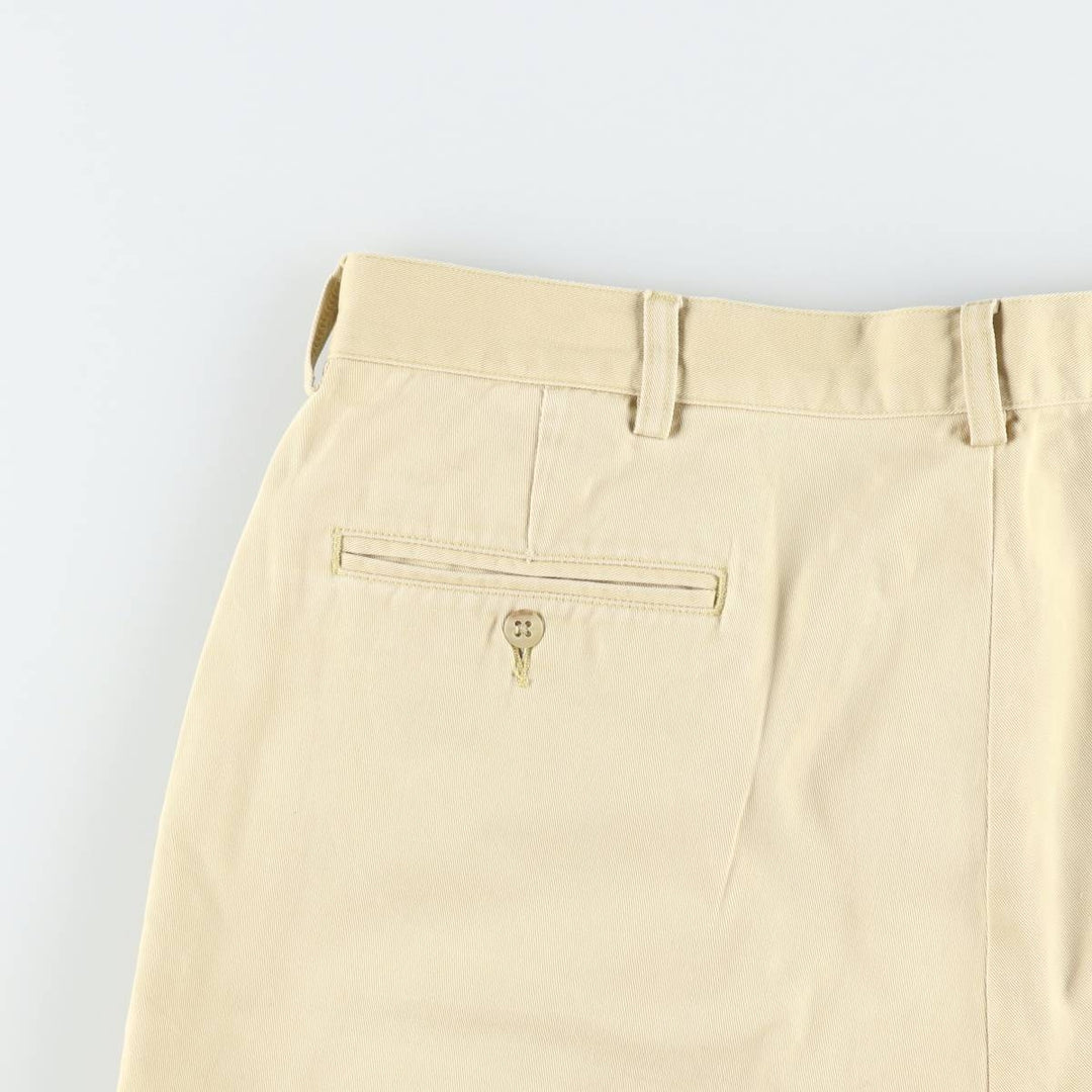 Ralph Lauren POLO by Ralph Lauren TYLER SHORT Two-Pleat Chino Shorts, Men's Size W38 (approx.) cotton yellow type Vintage Second Hand