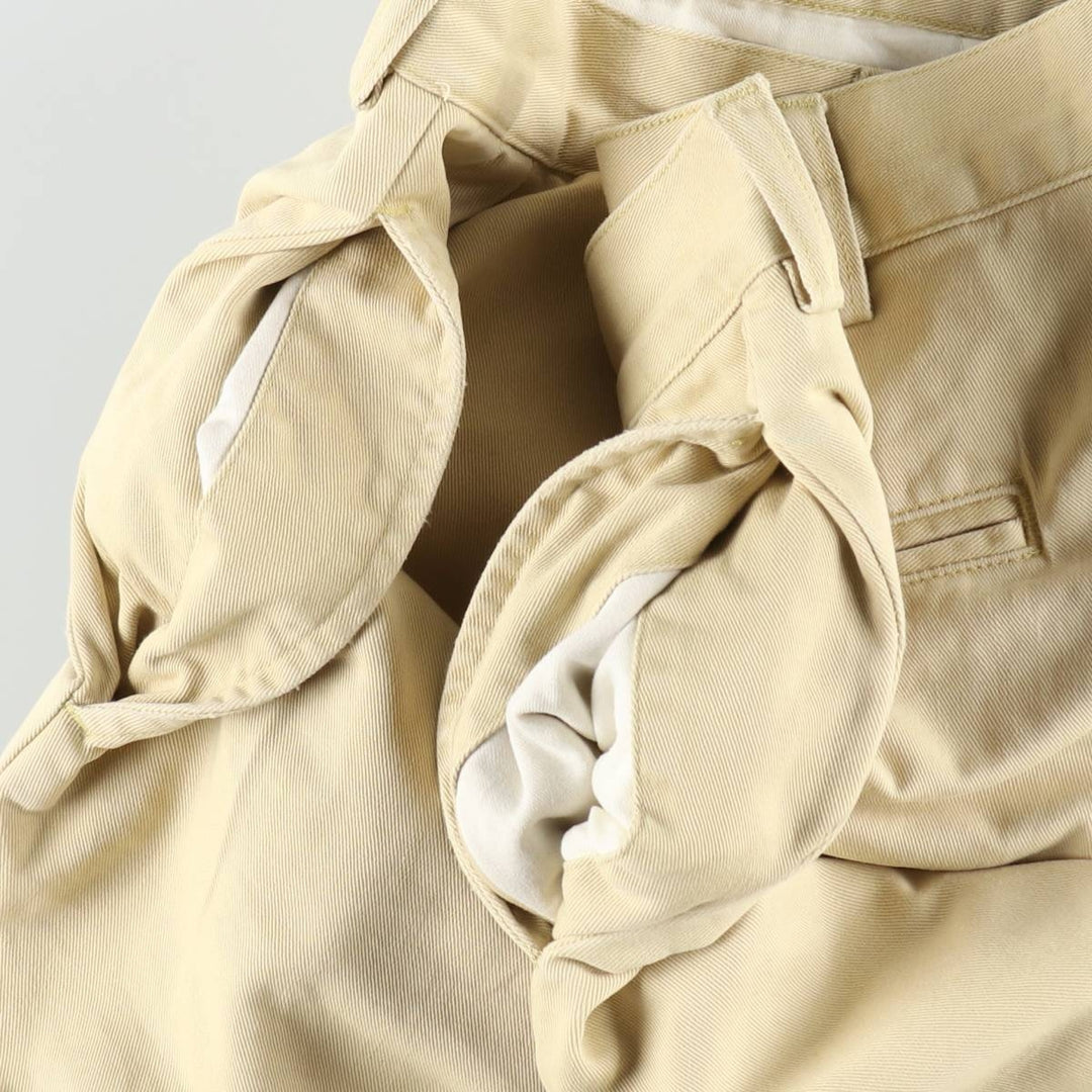 Ralph Lauren POLO by Ralph Lauren TYLER SHORT Two-Pleat Chino Shorts, Men's Size W38 (approx.) cotton yellow type Vintage Second Hand