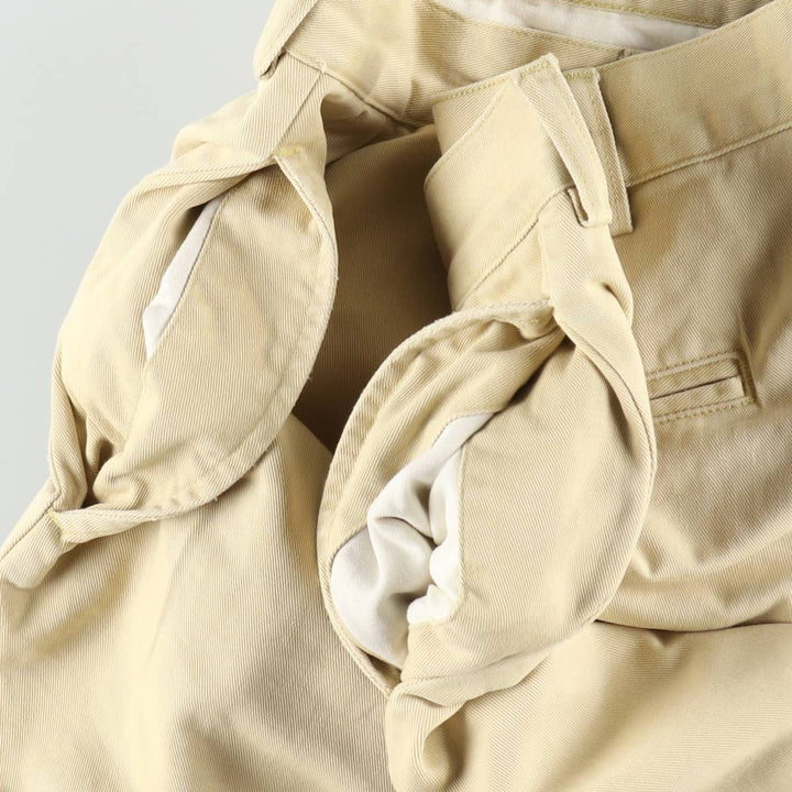 Ralph Lauren POLO by Ralph Lauren TYLER SHORT Two-Pleat Chino Shorts, Men's Size W38 (approx.) cotton yellow type Vintage Second Hand