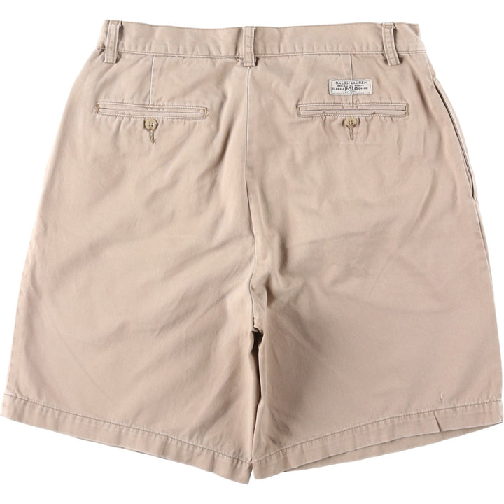 Ralph Lauren POLO by Ralph Lauren TYLER SHORT Two-pleat chino shorts, short pants, men's size W33 cotton Beige type Vintage Second Hand