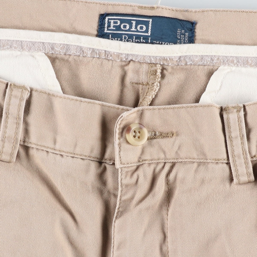 Ralph Lauren POLO by Ralph Lauren TYLER SHORT Two-pleat chino shorts, short pants, men's size W33 cotton Beige type Vintage Second Hand