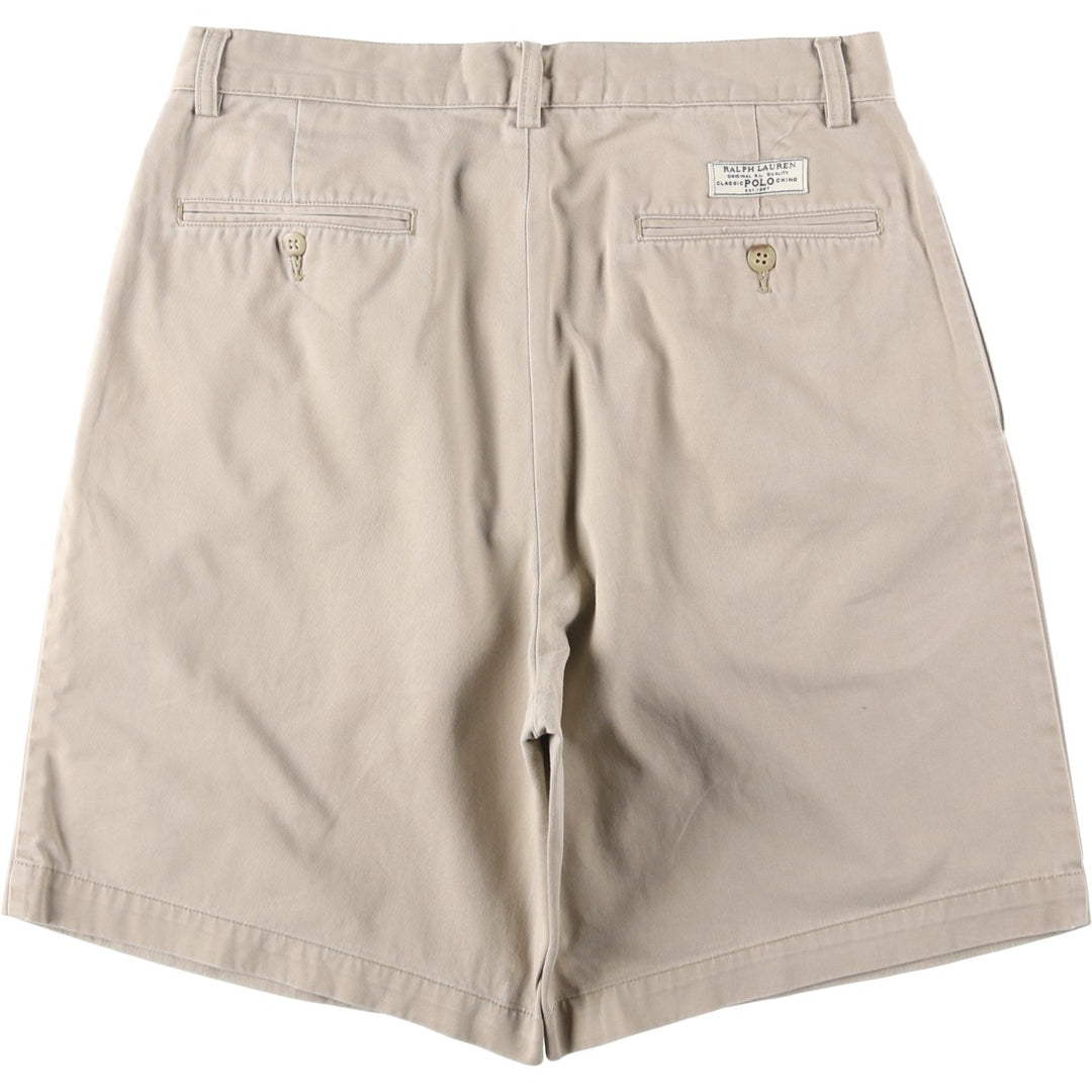 Ralph Lauren POLO by Ralph Lauren TYLER SHORT Two-pleat chino shorts, short pants, men's size W32 cotton Beige type Vintage Second Hand