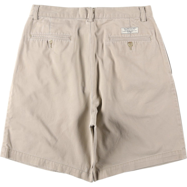 Ralph Lauren POLO by Ralph Lauren TYLER SHORT Two-pleat chino shorts, short pants, men's size W32 cotton Beige type Vintage Second Hand