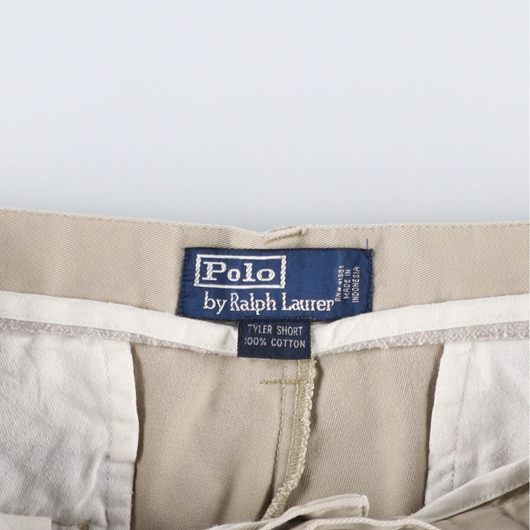 Ralph Lauren POLO by Ralph Lauren TYLER SHORT Two-pleat chino shorts, short pants, men's size W32 cotton Beige type Vintage Second Hand