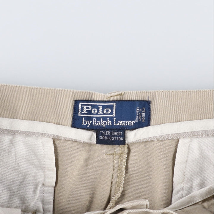 Ralph Lauren POLO by Ralph Lauren TYLER SHORT Two-pleat chino shorts, short pants, men's size W32 cotton Beige type Vintage Second Hand