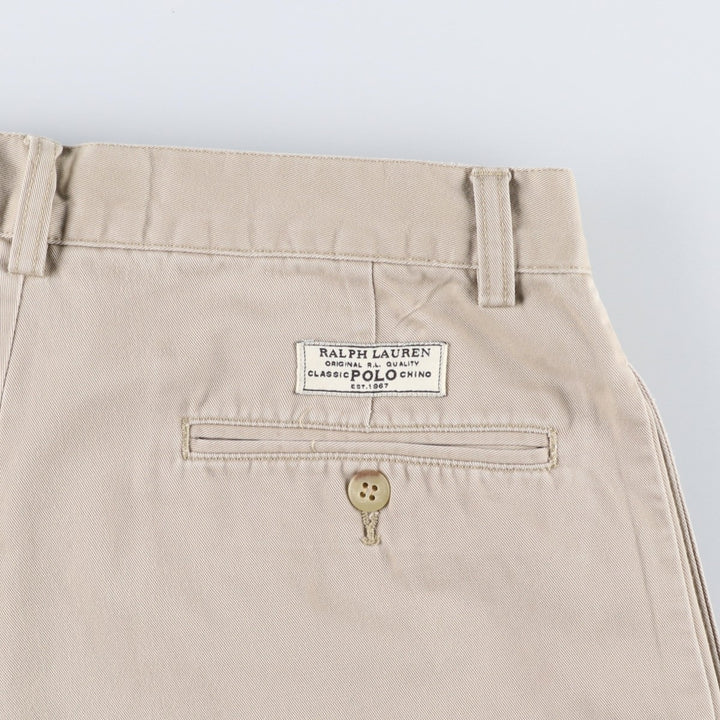 Ralph Lauren POLO by Ralph Lauren TYLER SHORT Two-pleat chino shorts, short pants, men's size W32 cotton Beige type Vintage Second Hand