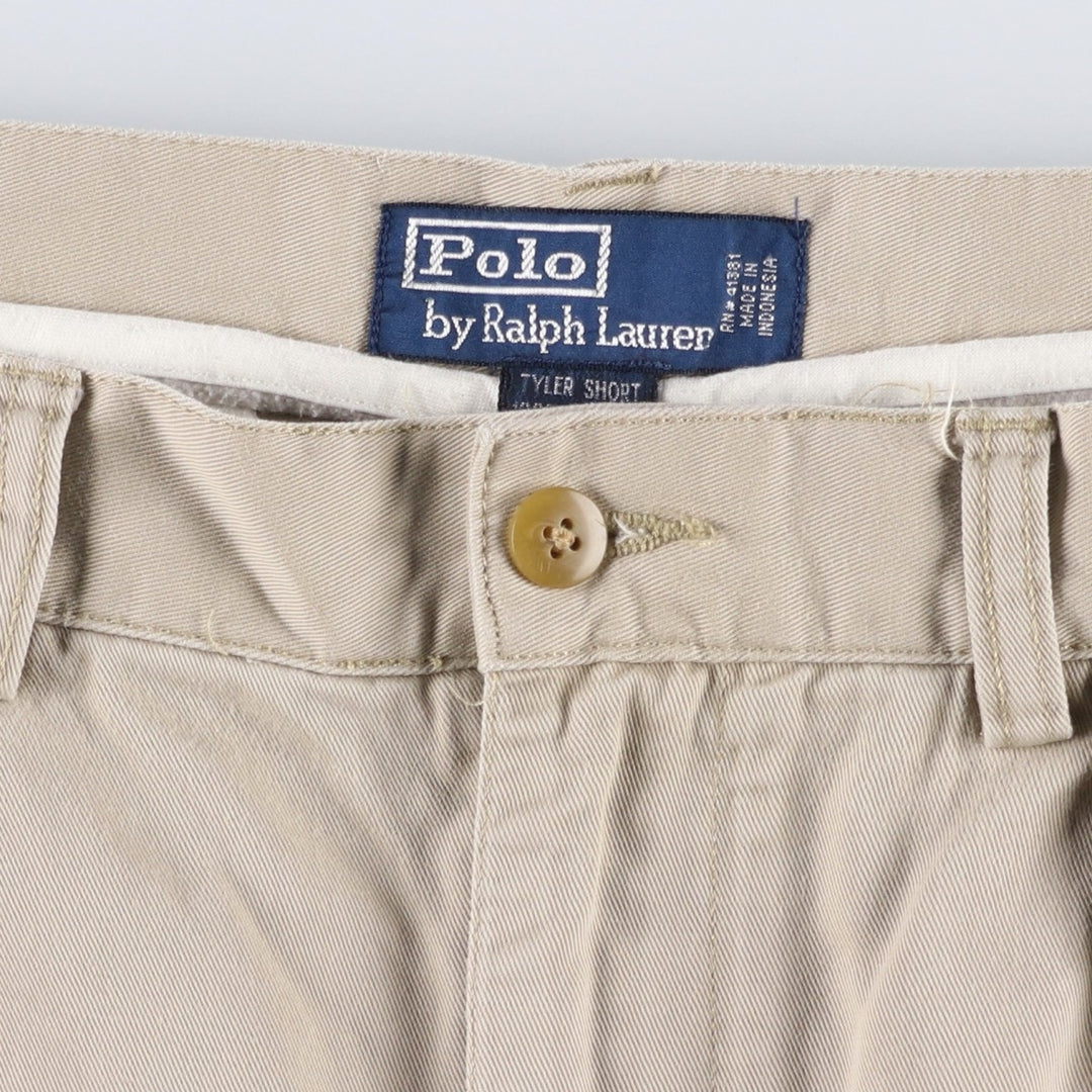 Ralph Lauren POLO by Ralph Lauren TYLER SHORT Two-pleat chino shorts, short pants, men's size W32 cotton Beige type Vintage Second Hand