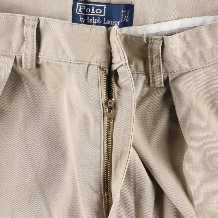 Ralph Lauren POLO by Ralph Lauren TYLER SHORT Two-pleat chino shorts, short pants, men's size W32 cotton Beige type Vintage Second Hand