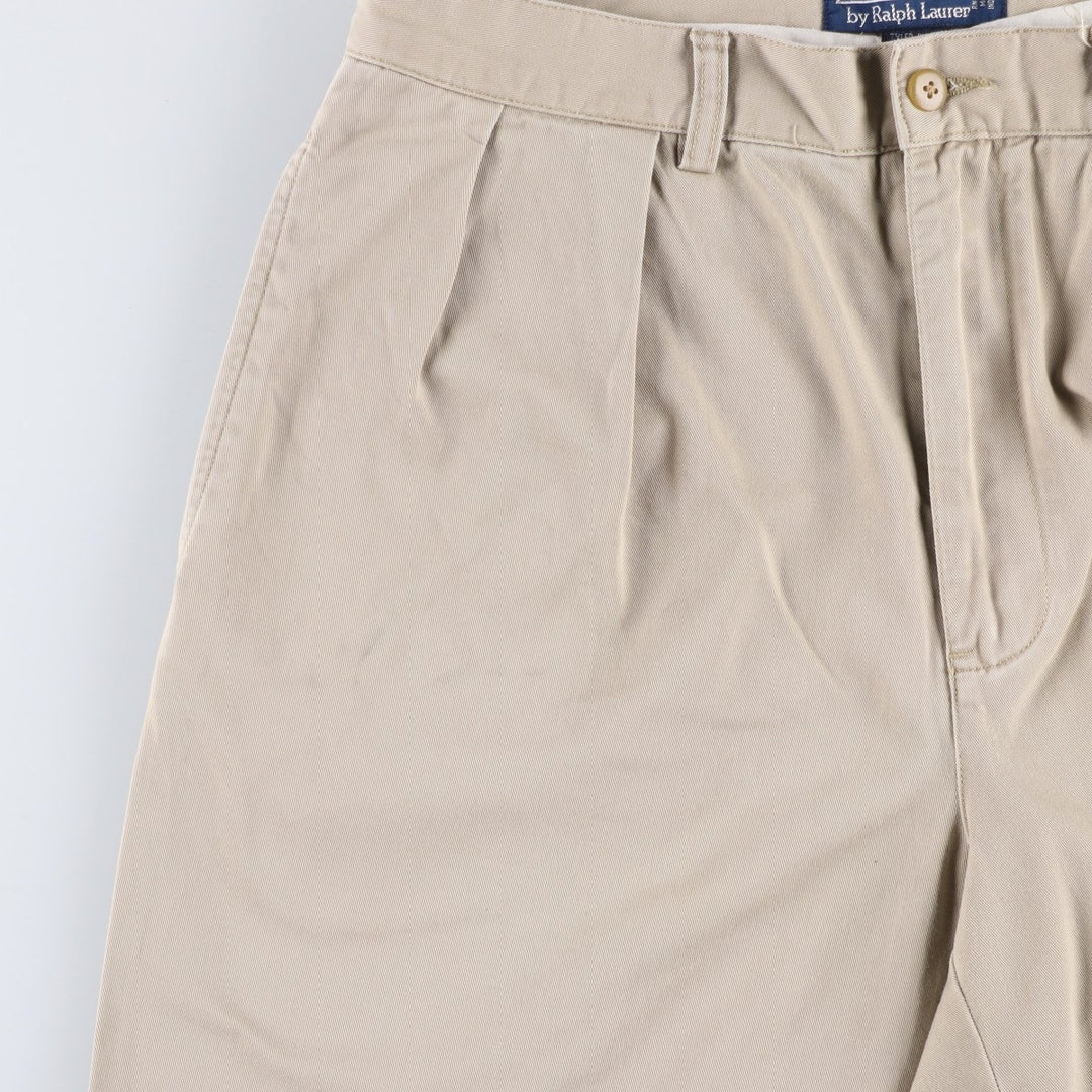 Ralph Lauren POLO by Ralph Lauren TYLER SHORT Two-pleat chino shorts, short pants, men's size W32 cotton Beige type Vintage Second Hand