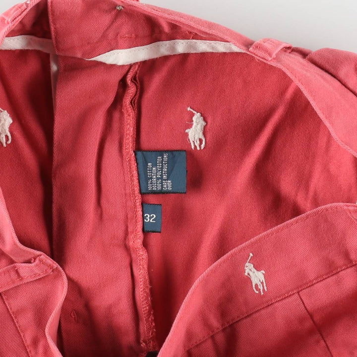 Ralph Lauren POLO by Ralph Lauren TYLER SHORT All-over print two-pleat chino shorts, men's size W33 (approx.) cotton pink type Vintage Second Hand