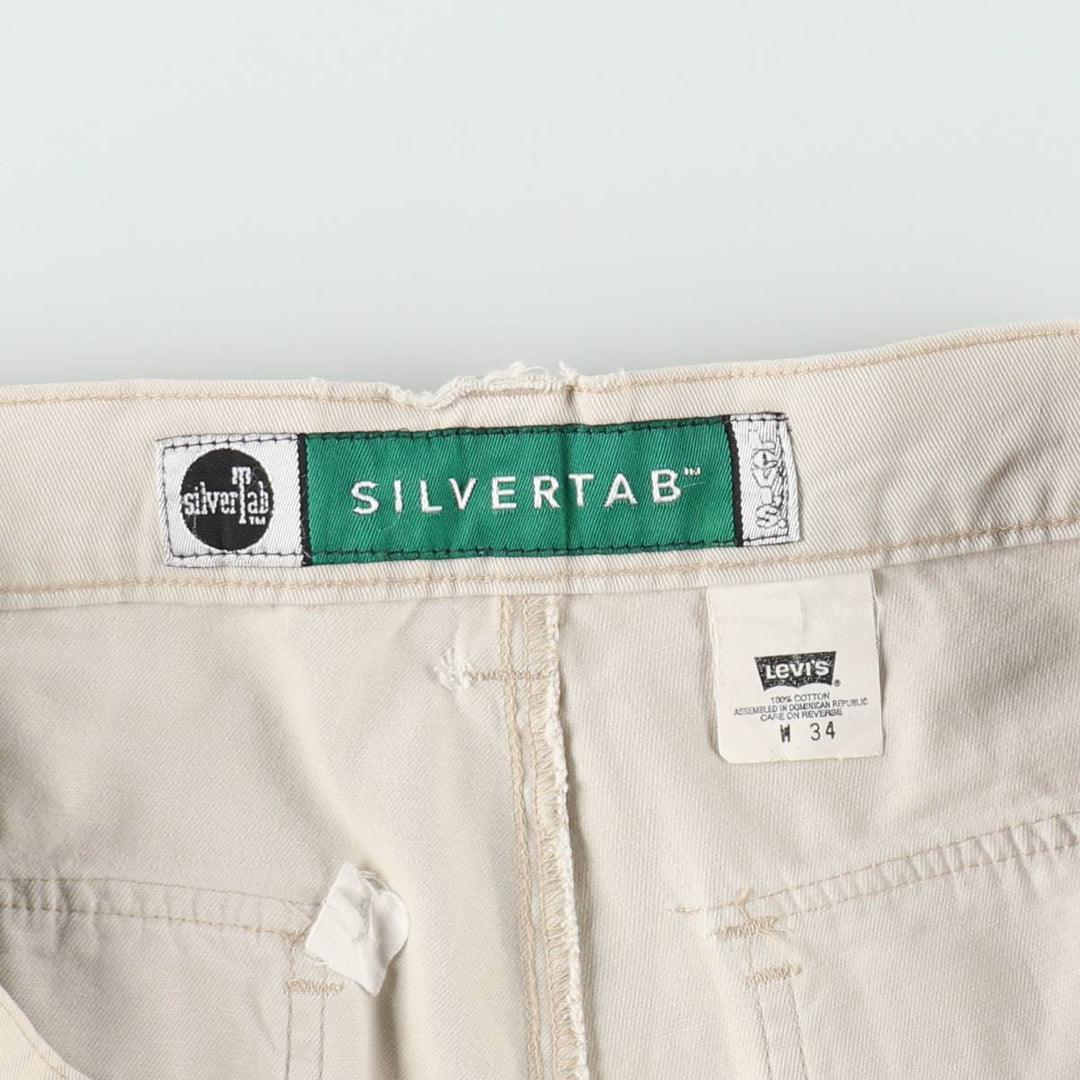 90'S Levi's Silver Tab Chino Shorts, Men's Size W36 (approx.), Vintage cotton Beige type Vintage Second Hand