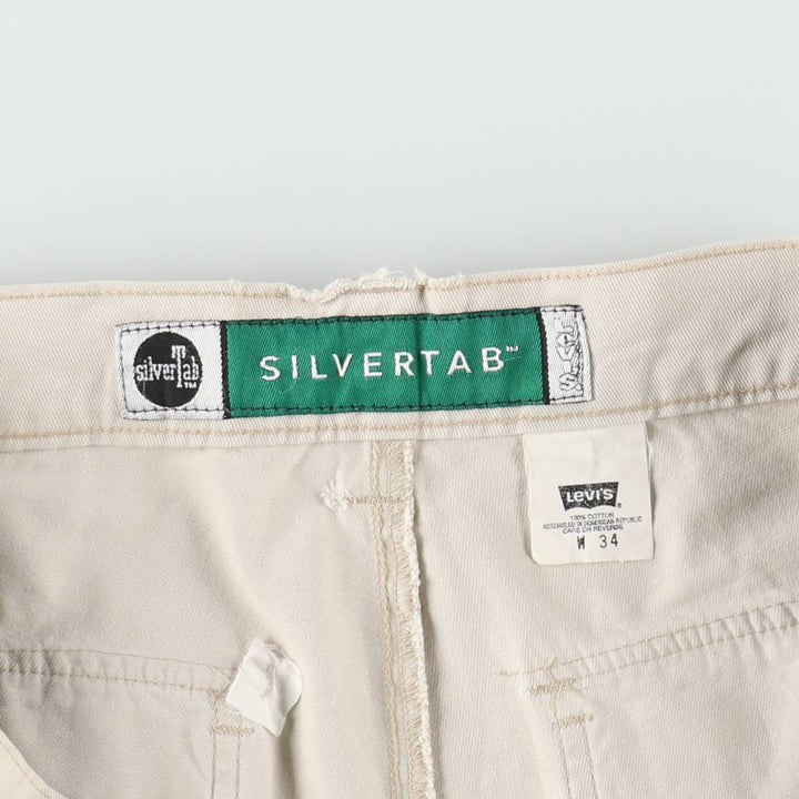 90'S Levi's Silver Tab Chino Shorts, Men's Size W36 (approx.), Vintage cotton Beige type Vintage Second Hand
