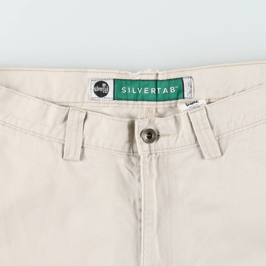 90'S Levi's Silver Tab Chino Shorts, Men's Size W36 (approx.), Vintage cotton Beige type Vintage Second Hand