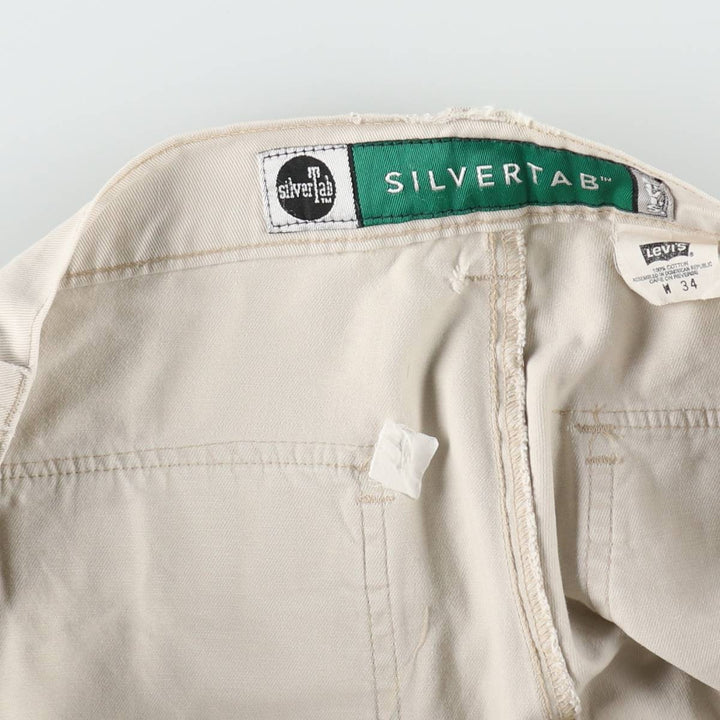 90'S Levi's Silver Tab Chino Shorts, Men's Size W36 (approx.), Vintage cotton Beige type Vintage Second Hand
