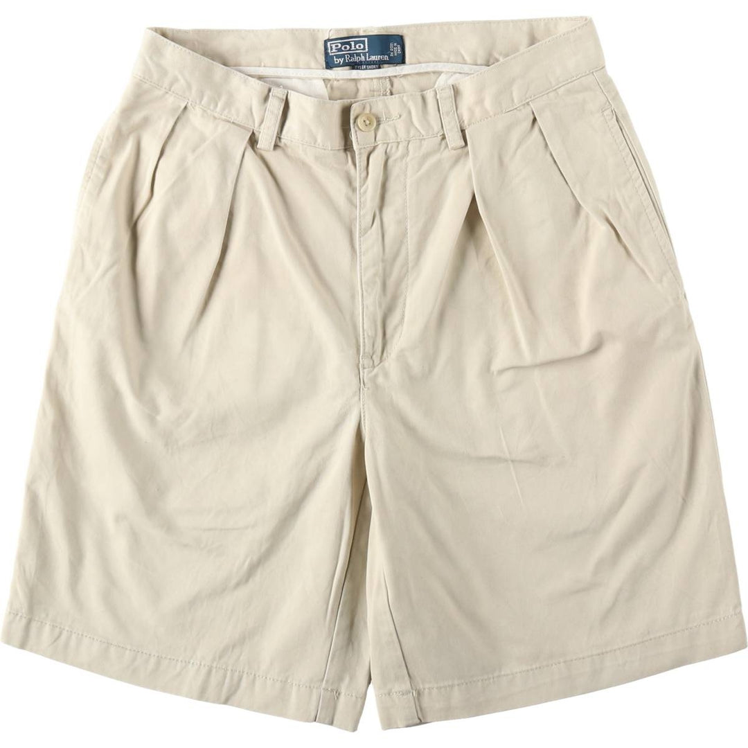 Ralph Lauren POLO by Ralph Lauren TYLER SHORT Two-pleat chino shorts, short pants, men's size w31 cotton Beige type Vintage Second Hand