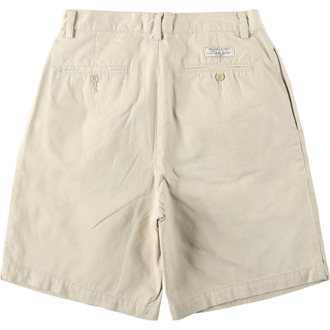Ralph Lauren POLO by Ralph Lauren TYLER SHORT Two-pleat chino shorts, short pants, men's size w31 cotton Beige type Vintage Second Hand