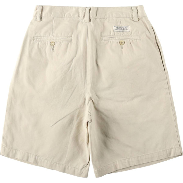 Ralph Lauren POLO by Ralph Lauren TYLER SHORT Two-pleat chino shorts, short pants, men's size w31 cotton Beige type Vintage Second Hand