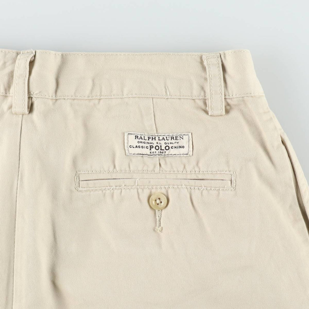 Ralph Lauren POLO by Ralph Lauren TYLER SHORT Two-pleat chino shorts, short pants, men's size w31 cotton Beige type Vintage Second Hand