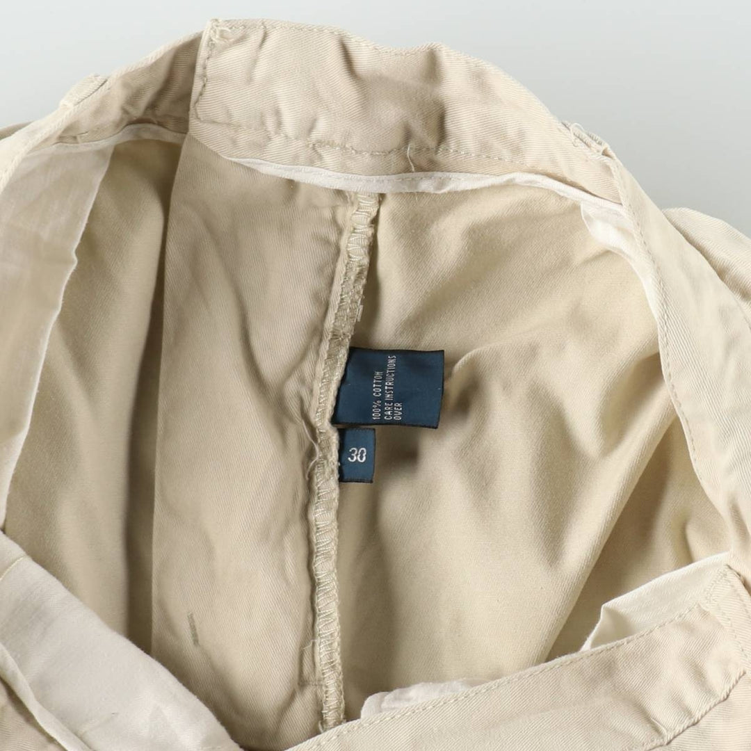Ralph Lauren POLO by Ralph Lauren TYLER SHORT Two-pleat chino shorts, short pants, men's size w31 cotton Beige type Vintage Second Hand