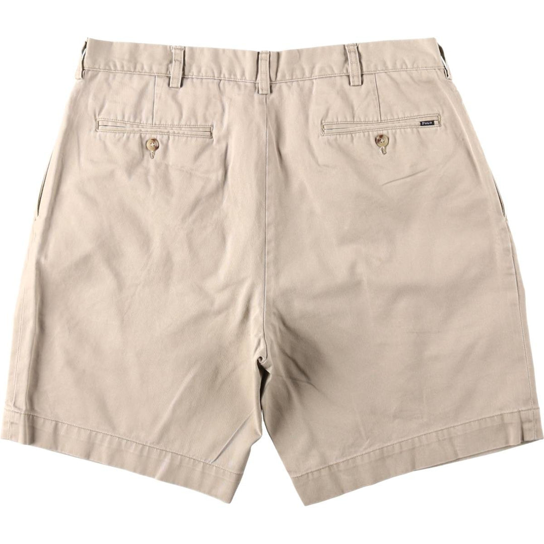 Ralph Lauren POLO by Ralph Lauren CLASSIC FIT PLEATED 9'' Two-Pleat Chino Shorts (Men's W35 equivalent) cotton Beige type Vintage Second Hand