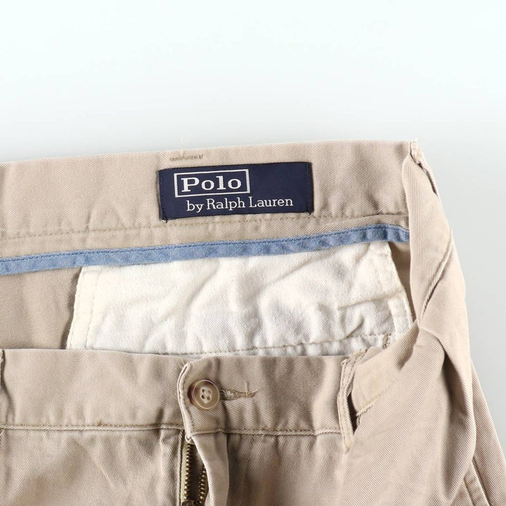 Ralph Lauren POLO by Ralph Lauren CLASSIC FIT PLEATED 9'' Two-Pleat Chino Shorts (Men's W35 equivalent) cotton Beige type Vintage Second Hand