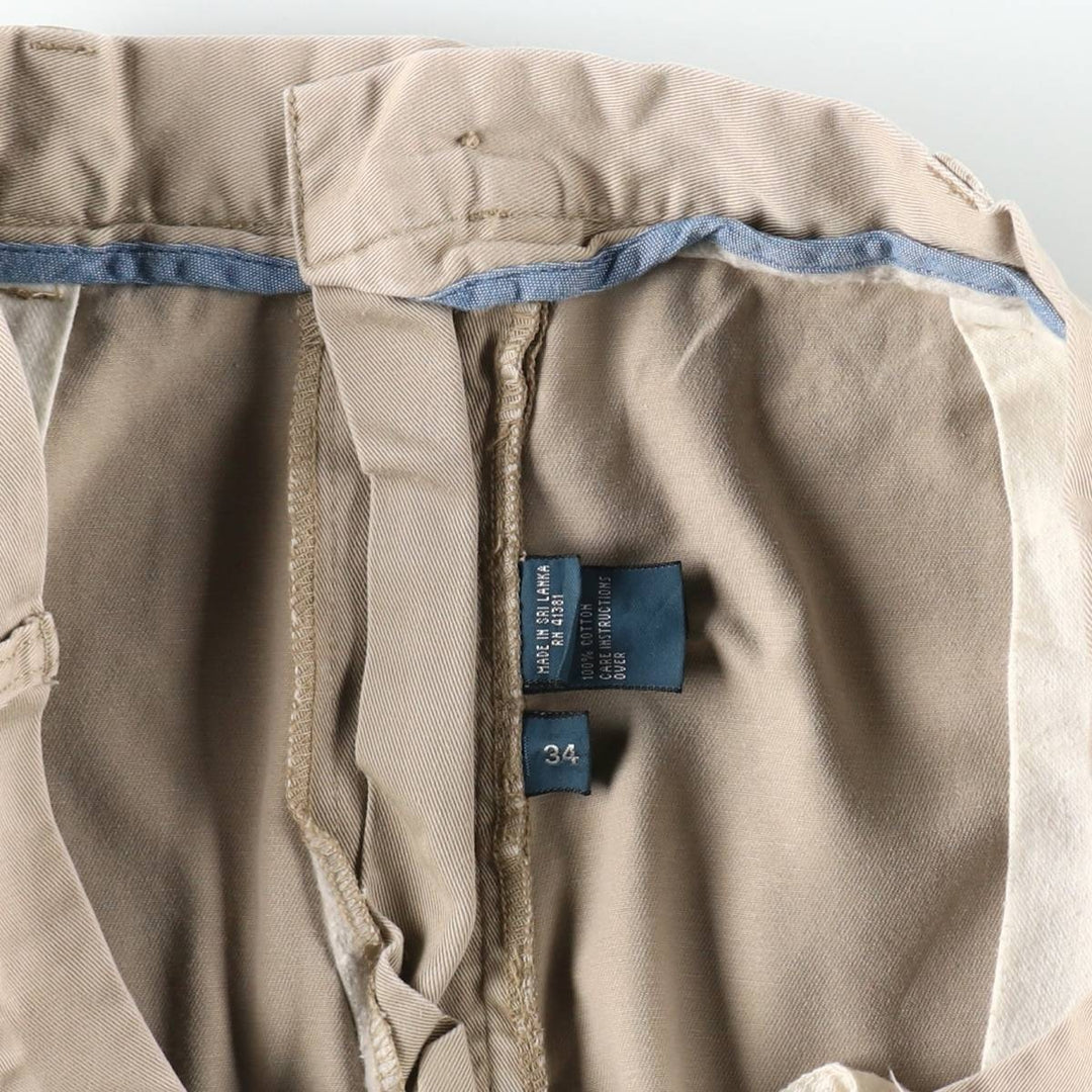 Ralph Lauren POLO by Ralph Lauren CLASSIC FIT PLEATED 9'' Two-Pleat Chino Shorts (Men's W35 equivalent) cotton Beige type Vintage Second Hand