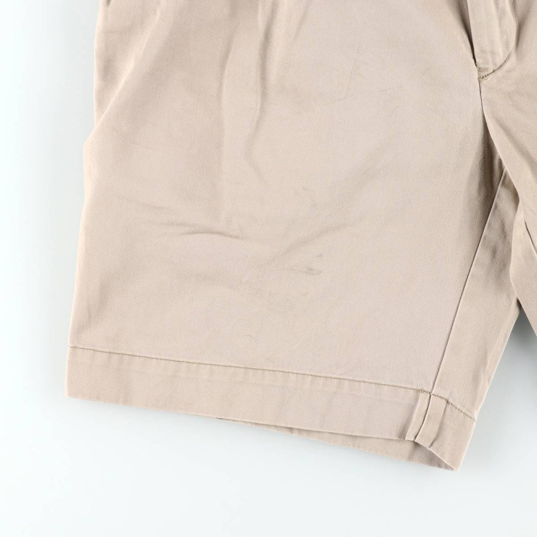 Ralph Lauren POLO by Ralph Lauren CLASSIC FIT PLEATED 9'' Two-Pleat Chino Shorts (Men's W35 equivalent) cotton Beige type Vintage Second Hand
