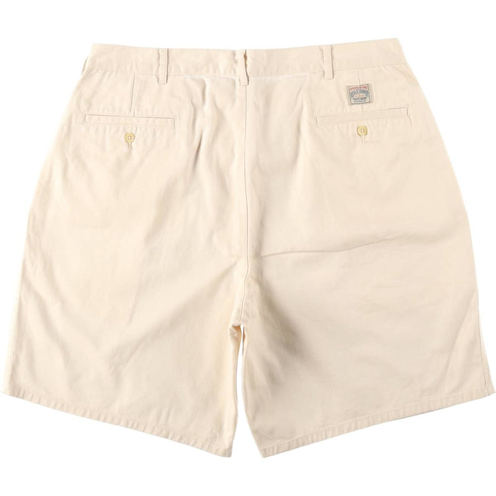 Ralph Lauren POLO by Ralph Lauren Two-pleat Chino Shorts, Men's, Size W37 cotton ivory Vintage Second Hand