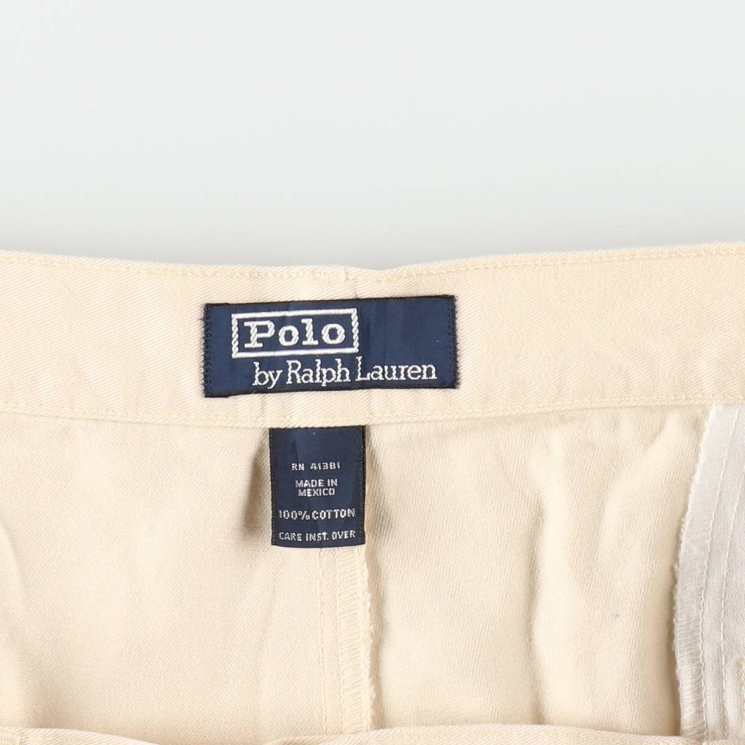 Ralph Lauren POLO by Ralph Lauren Two-pleat Chino Shorts, Men's, Size W37 cotton ivory Vintage Second Hand