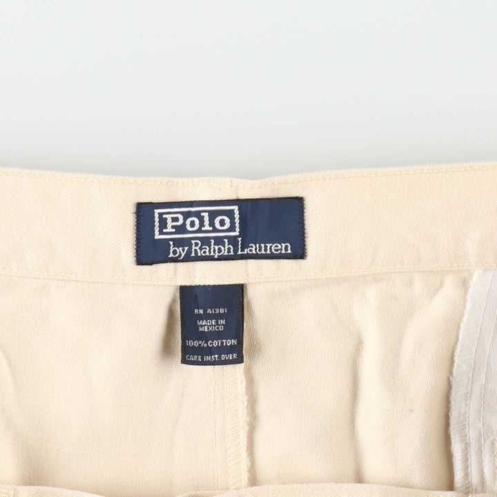 Ralph Lauren POLO by Ralph Lauren Two-pleat Chino Shorts, Men's, Size W37 cotton ivory Vintage Second Hand