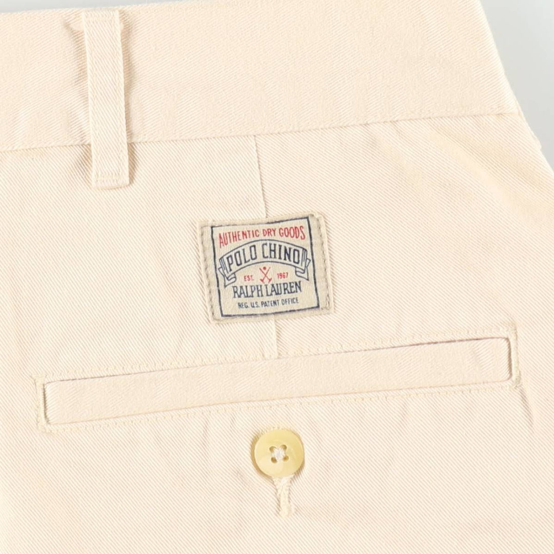 Ralph Lauren POLO by Ralph Lauren Two-pleat Chino Shorts, Men's, Size W37 cotton ivory Vintage Second Hand