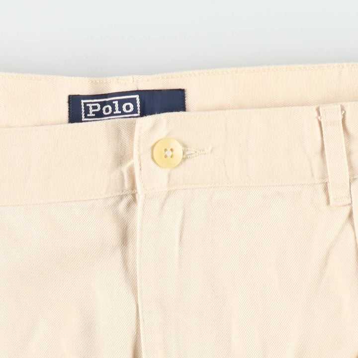 Ralph Lauren POLO by Ralph Lauren Two-pleat Chino Shorts, Men's, Size W37 cotton ivory Vintage Second Hand