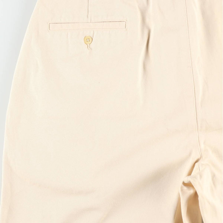 Ralph Lauren POLO by Ralph Lauren Two-pleat Chino Shorts, Men's, Size W37 cotton ivory Vintage Second Hand