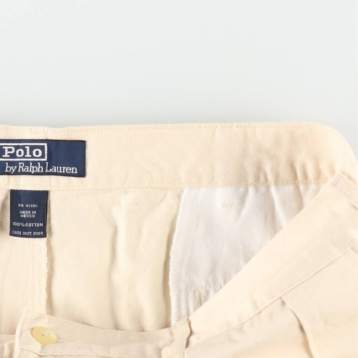 Ralph Lauren POLO by Ralph Lauren Two-pleat Chino Shorts, Men's, Size W37 cotton ivory Vintage Second Hand
