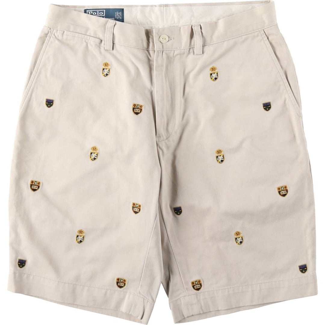 Ralph Lauren POLO by Ralph Lauren all-over print chino shorts, men's size W34 cotton Beige type Vintage Second Hand