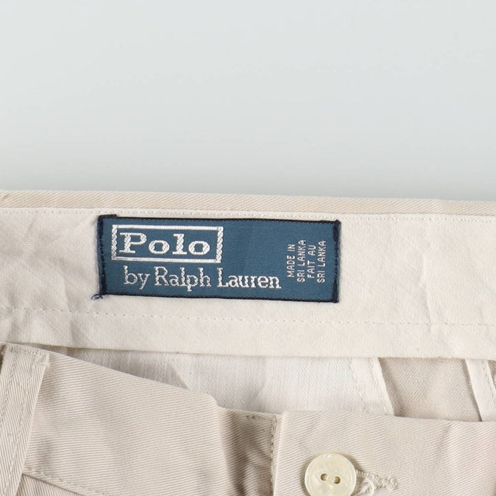 Ralph Lauren POLO by Ralph Lauren all-over print chino shorts, men's size W34 cotton Beige type Vintage Second Hand