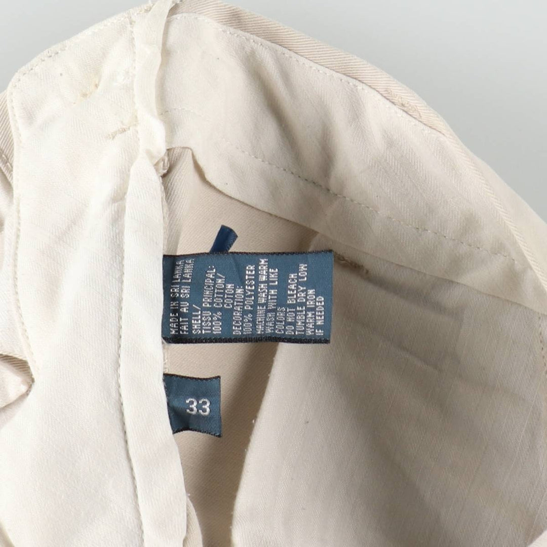 Ralph Lauren POLO by Ralph Lauren all-over print chino shorts, men's size W34 cotton Beige type Vintage Second Hand