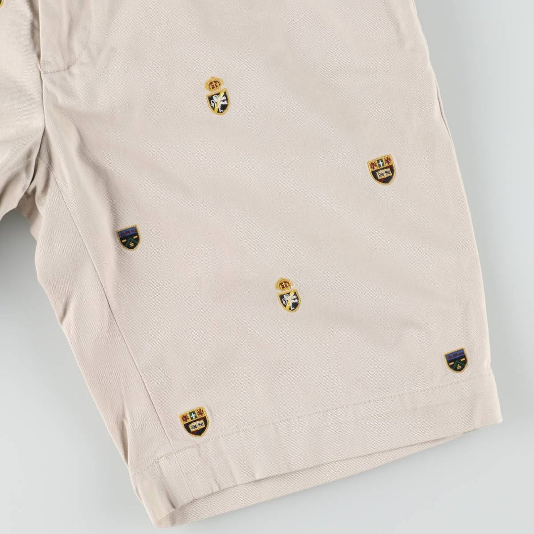 Ralph Lauren POLO by Ralph Lauren all-over print chino shorts, men's size W34 cotton Beige type Vintage Second Hand