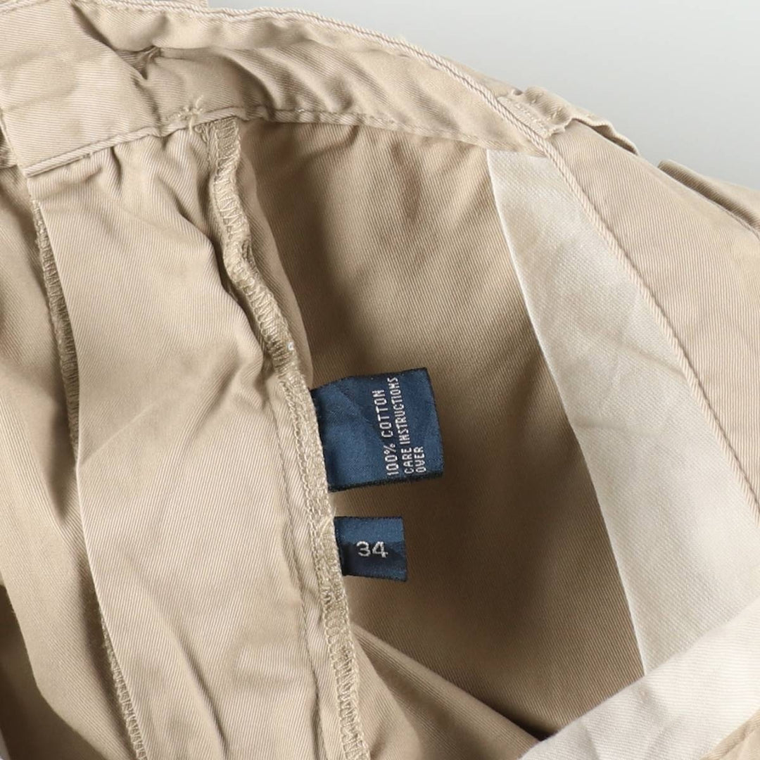 Ralph Lauren POLO by Ralph Lauren ANDREW SHORT Two-pleat chino shorts, short pants, men's size W34 cotton Beige type Vintage Second Hand