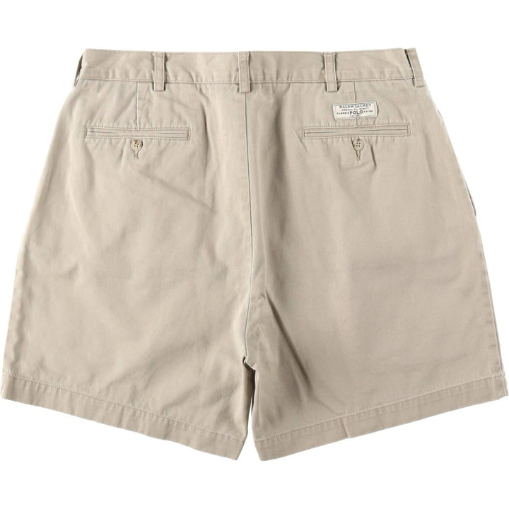 Ralph Lauren POLO by Ralph Lauren ANDREW PANT Two-Pleat Chino Shorts Men's W35 (approx.) cotton Beige type Vintage Second Hand