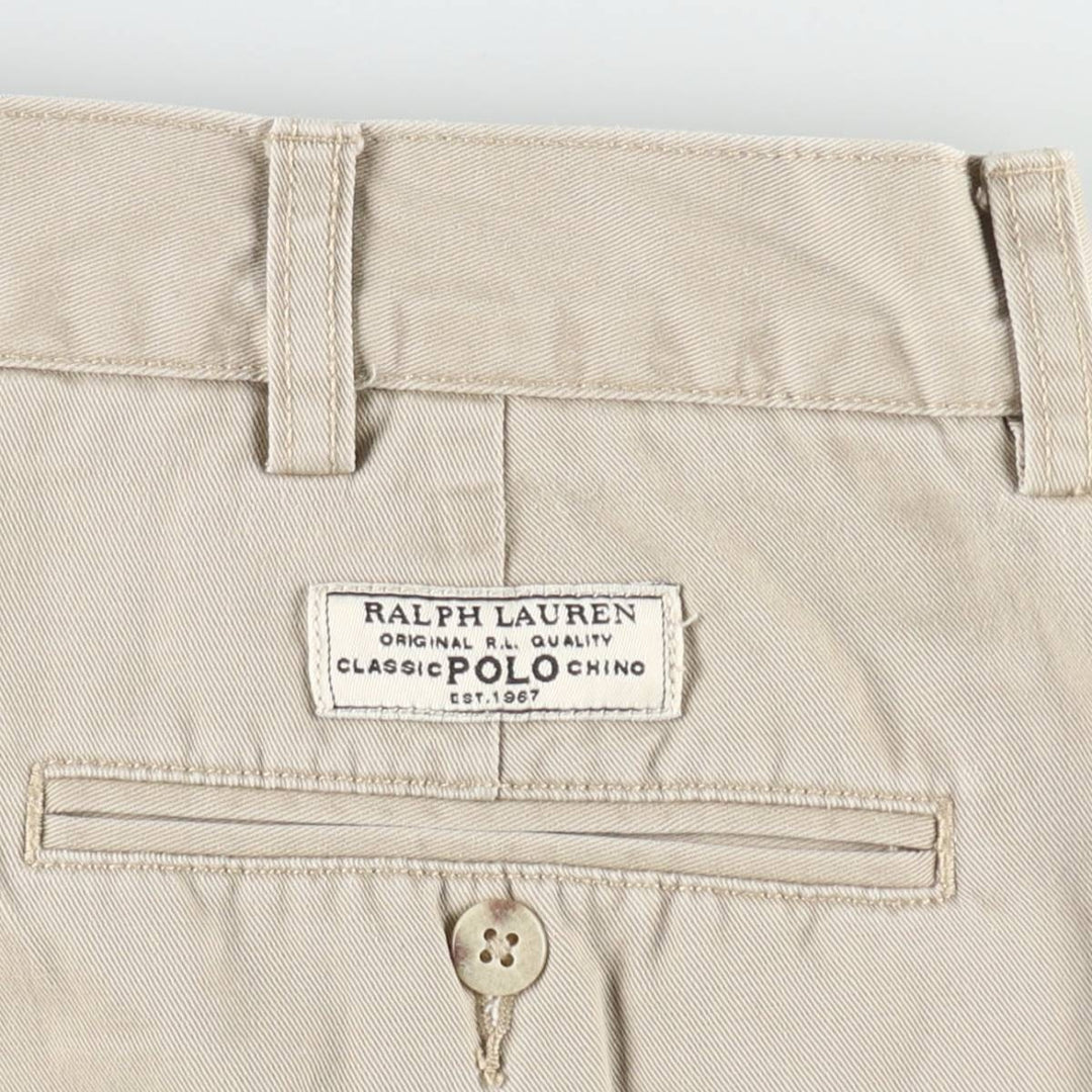 Ralph Lauren POLO by Ralph Lauren ANDREW PANT Two-Pleat Chino Shorts Men's W35 (approx.) cotton Beige type Vintage Second Hand
