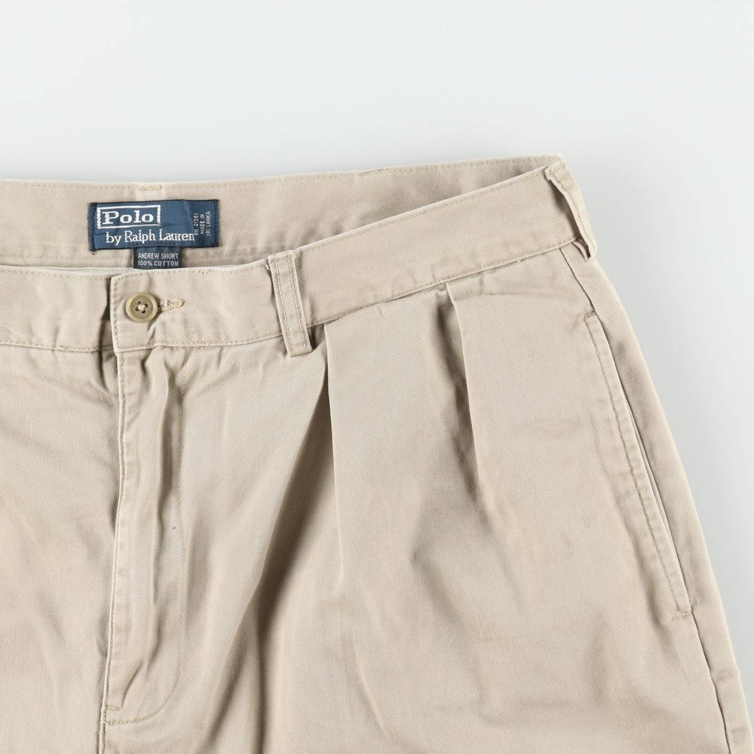 Ralph Lauren POLO by Ralph Lauren ANDREW PANT Two-Pleat Chino Shorts Men's W35 (approx.) cotton Beige type Vintage Second Hand