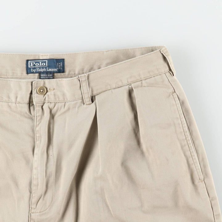Ralph Lauren POLO by Ralph Lauren ANDREW PANT Two-Pleat Chino Shorts Men's W35 (approx.) cotton Beige type Vintage Second Hand