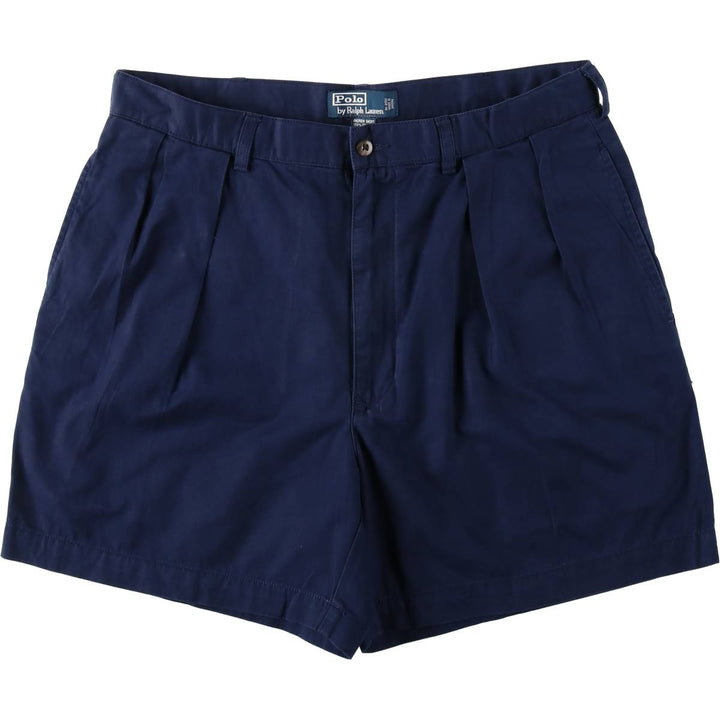 Ralph Lauren Polo Ralph Lauren ANDREW SHORT Two-Pleat Chino Shorts Men's W35 (approx.) cotton navy blue type Vintage Second Hand