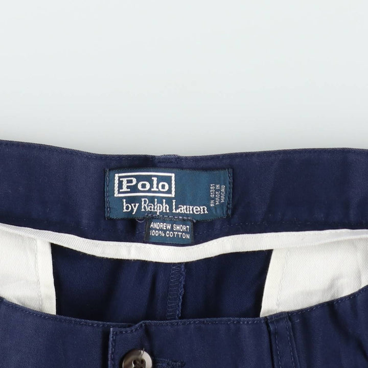 Ralph Lauren Polo Ralph Lauren ANDREW SHORT Two-Pleat Chino Shorts Men's W35 (approx.) cotton navy blue type Vintage Second Hand