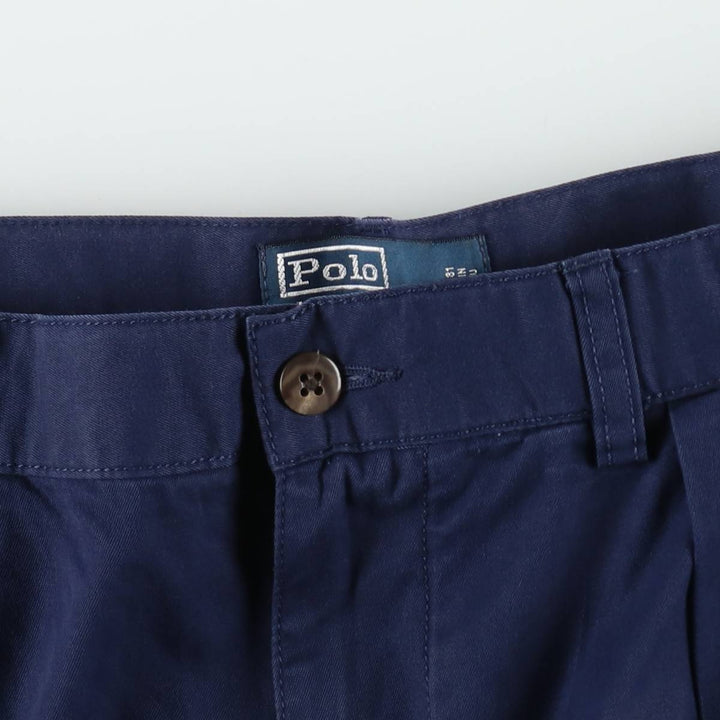 Ralph Lauren Polo Ralph Lauren ANDREW SHORT Two-Pleat Chino Shorts Men's W35 (approx.) cotton navy blue type Vintage Second Hand