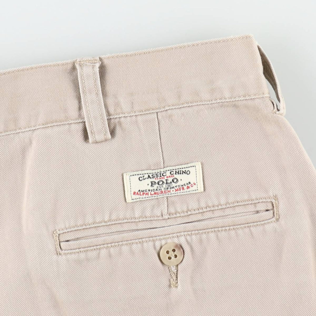 Ralph Lauren POLO by Ralph Lauren TYLER SHORT Two-pleat chino shorts, short pants, men's w35 equivalent cotton Beige type Vintage Second Hand